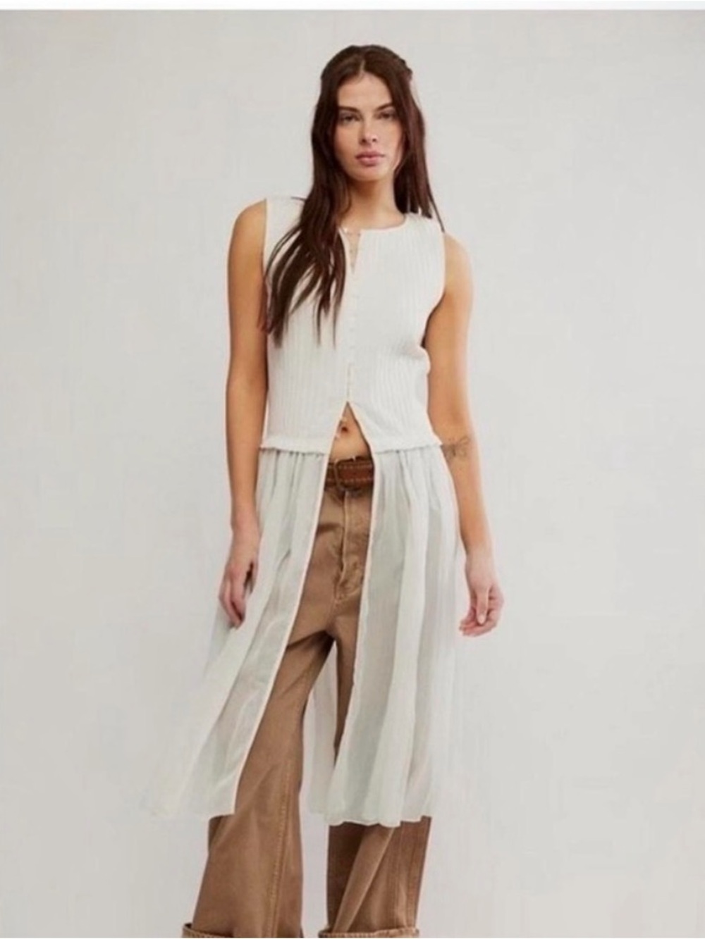 Free People Twice as Nice Ribbed Maxi Top